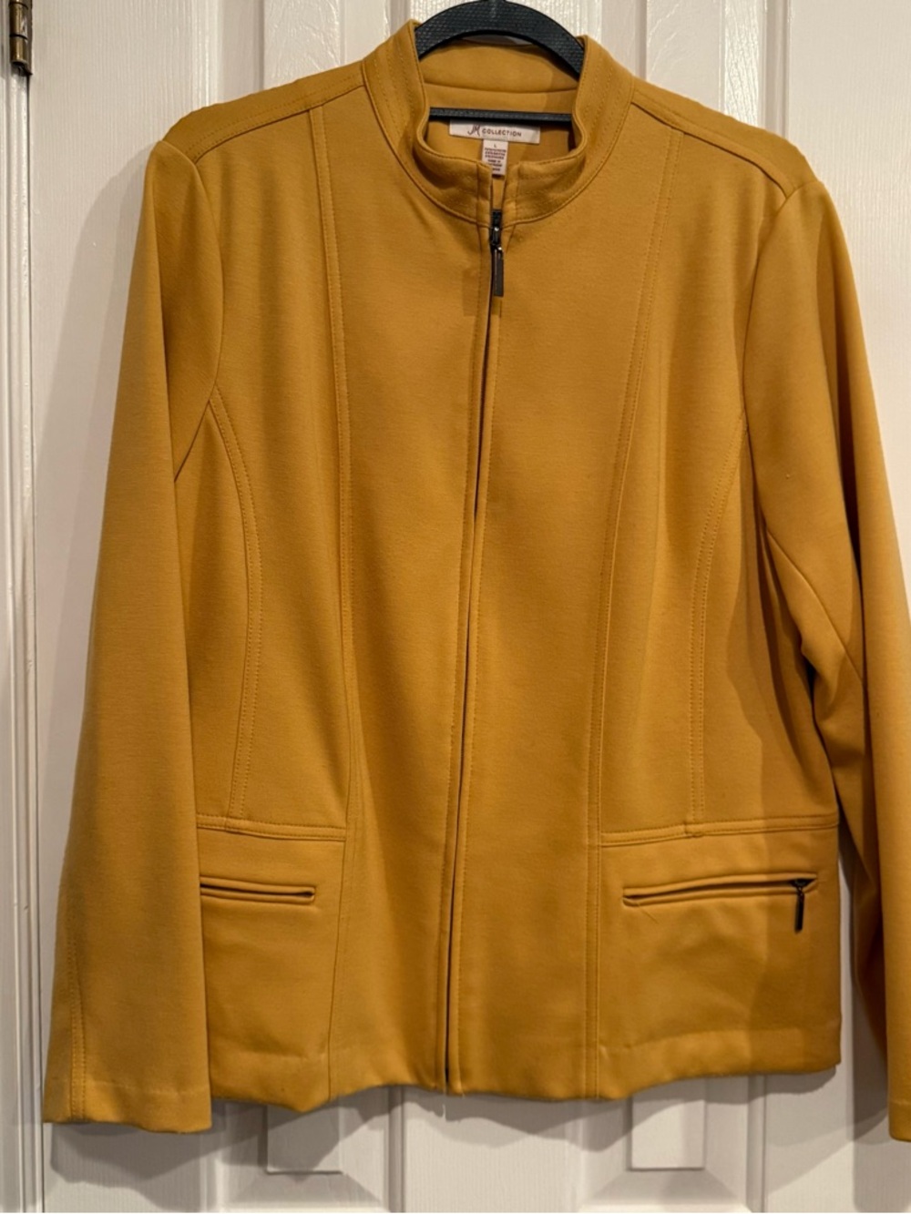JM Collection Mustard Zip-Front Women's Jacket